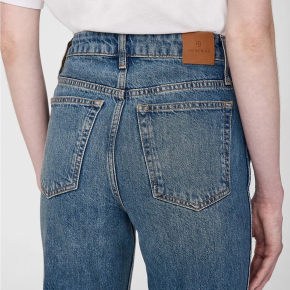 Anine Bing Blue Straight Leg Jeans size 27 - Picture 5 of 16